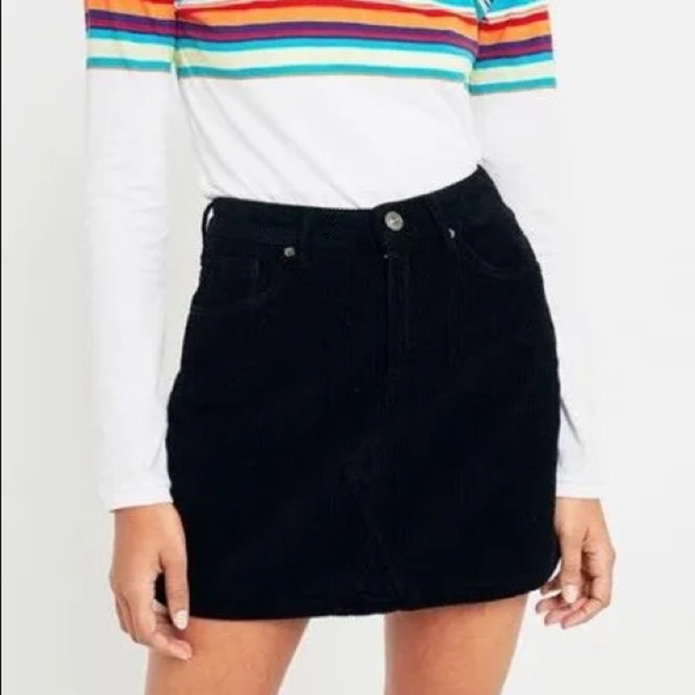 BDG Urban Outfitters Corduroy Black Mini Skirt Size Small